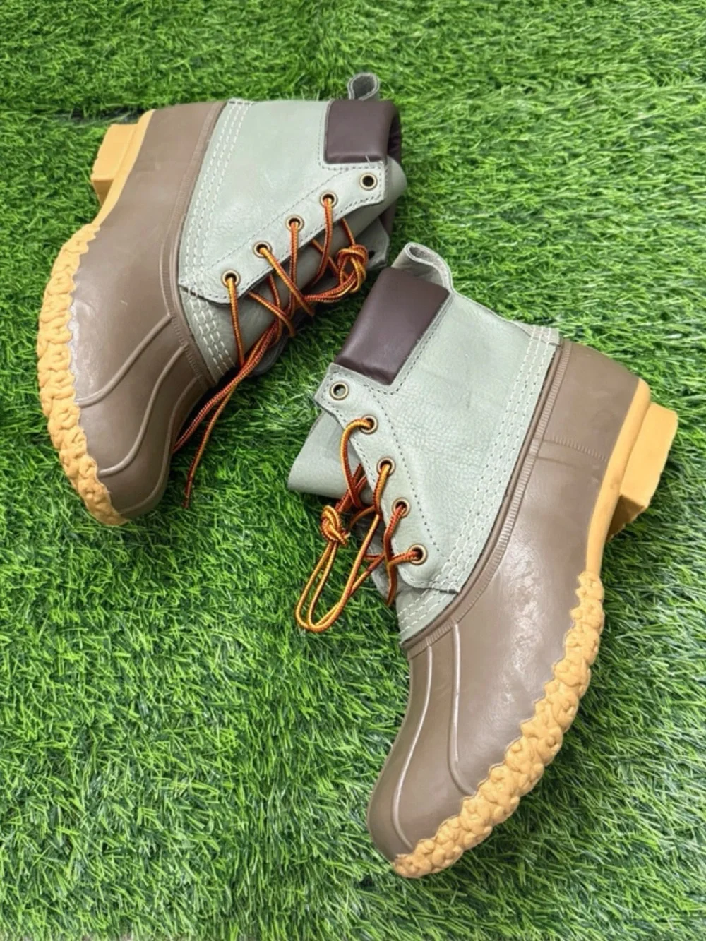 Waterproof Bean Boots in Olive - Lace-Up Comfort